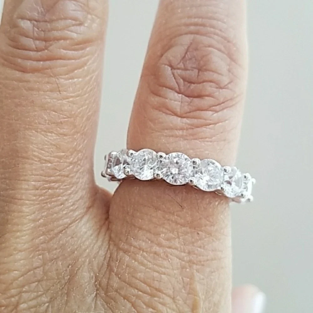 Sterling silver Eternity Wedding Band sz 8 9 10
